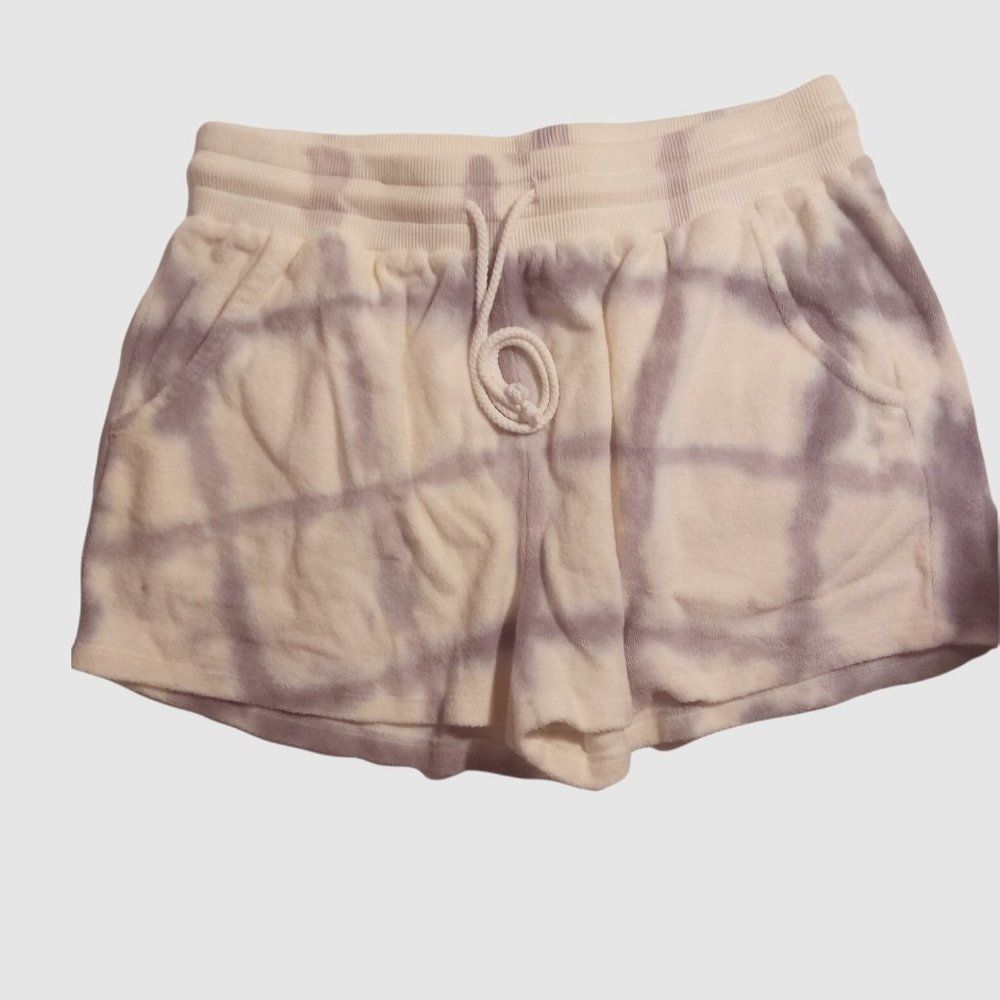 Mododoc Terry Tie Dye Stripe Drawstring Shorts Po… - image 3